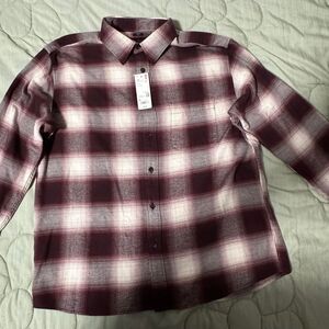 Uniqlo Red and White Checkered Flannel